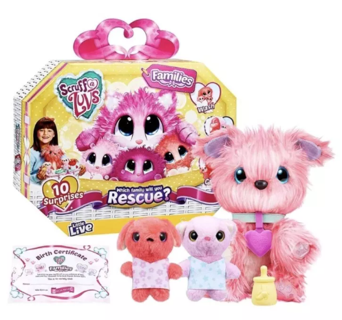 ONE84-ตุ๊กตาแช่น้ำครอบครัว ตุ๊กตาแช่น้ำพองตัวเป็นตุ๊กตาขนฟู Scuf A Luv Family สวย