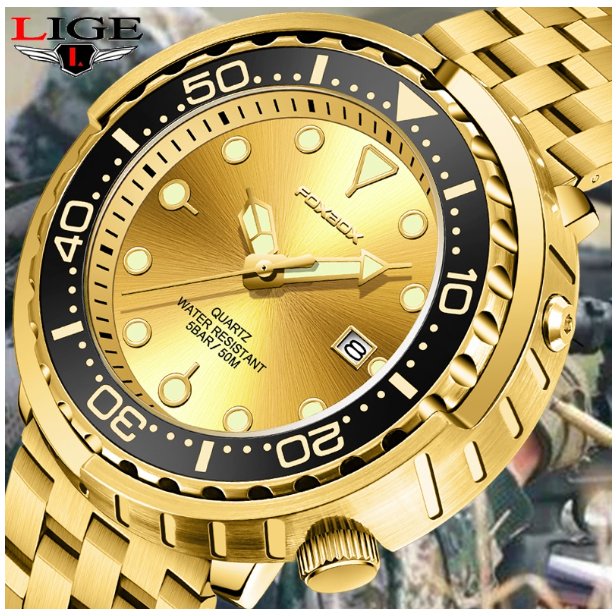 EW64-LIGE นาฬิกาข้อมือควอทซ์ โครโนกราฟ กันน้ํา สไตล์ธุรกิจ แฟชั่นสําหรับผู้ชาย