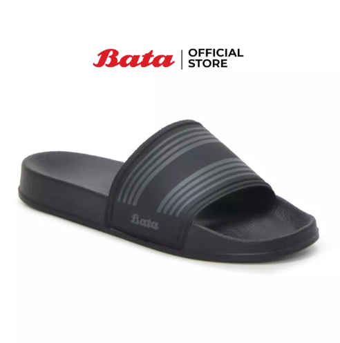 SAN15-Bata บาจา รองเท้าแตะ รองเท้าแบบสวม รองเท้าใส่อยู่บ้าน รองเท้าใส่สบาย ไม่ลื่น รองเท้าแตะลำลอง สำหรับผู้ชาย รุ่น Simba สีดำ 8616353