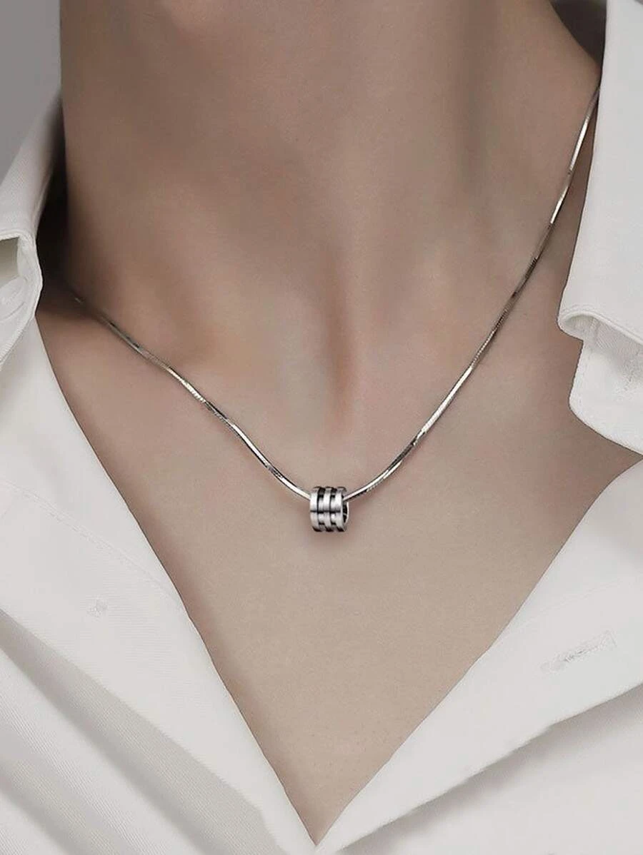 ผู้ชาย สร้อยคอ ตกแต่ง วงกลม kk-113