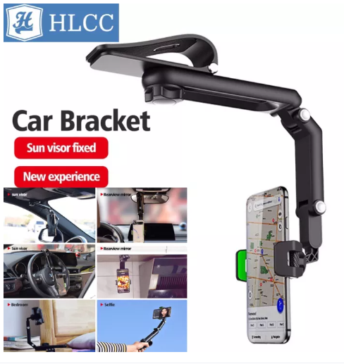 JN61-ที่วางมือถือ GPS แบบหมุนได้ 1080°องศา สำหรับติดที่บังแดดในรถยนต์