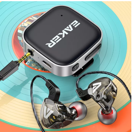 GE37-EAKER Bluetooth Receiver 5.0+Earphone ตัวรับสัญญาณในรถ+หูฟังช่องเสียบ 3.5mm บลูทูธพร้อมหูฟัง เหมาะสำหรับใช้งานในรถ ในบ้าน ใส่ออกกำลังกาย HD VOICE รุ่นRE1