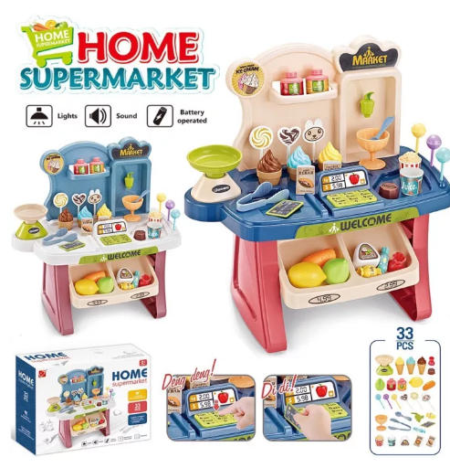 KID07-Mini Market ร้านขายไอศครีม 668-73 kidtoy ของเล่นเด็ก ของเด็กเล่น ชุดจำลองร้านค้า ของเล่นเด็ก Toys สร้างเสริมพัฒนาการเด็ก ของเล่นสำหรับเด็ก kidtoy