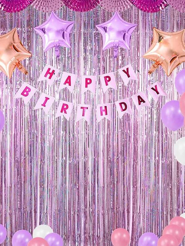 ผ้าม่่าน ปาร์ตี้ พู่ 2 ชิ้น p-23