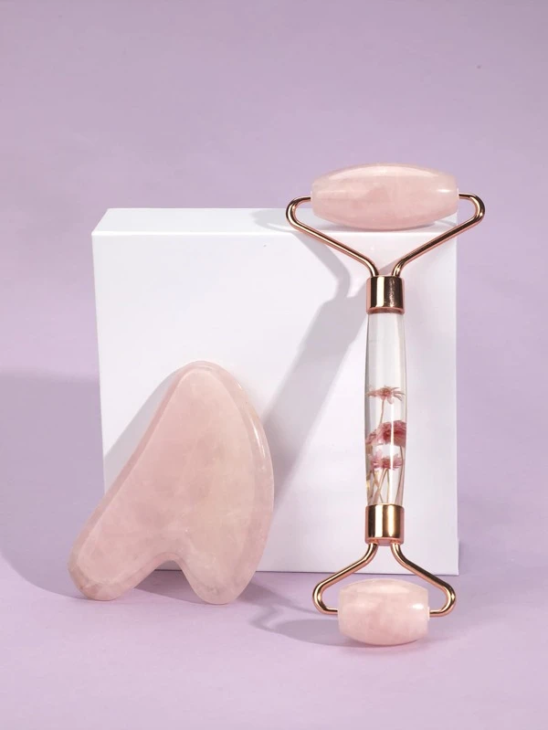 1 ชิ้น หิน ใบหน้า กระดานนวด & 1 ชิ้น ลูกกลิ้ง d-28