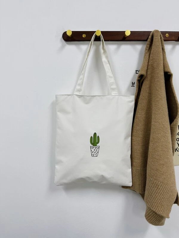 กระเป๋าช้อปปิ้ง ภาพกราฟิกรูปกระบองเพชร b-6