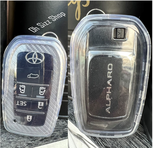 K12-เคสใสซีทรู รีโมทรถ Alphard เห็นโลโก้ด้านหลังตัวรีโมท ออกแบบเข้ารูป มีช่องอากาศด้านข้างและด้านหลัง กันกระแทกได้ดี ปกป้องร