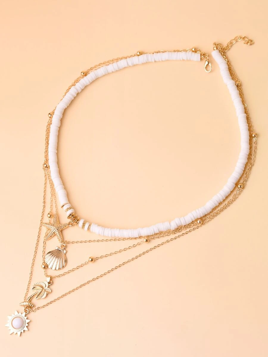 สร้อยคอชั้นเสน่ห์เปลือกหอยและปลาดาว kk-127