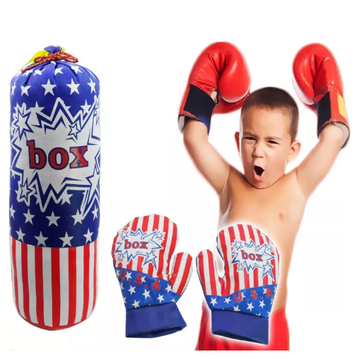 JIN57-ชุดกระสอบทราย และ นวมต่อยมวย ชกมวย ของเล่นเด็ก Toys สร้างเสริมพัฒนาการเด็ก ของเล่นสำหรับเด็ก kidtoy