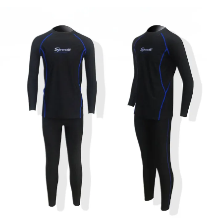 BIG27-91017 ชุดว่ายน้ำผู้ชายทรงสปอร์ต เซต 2 ชิ้น เสื้อแขนยาวกางเกงขายาว