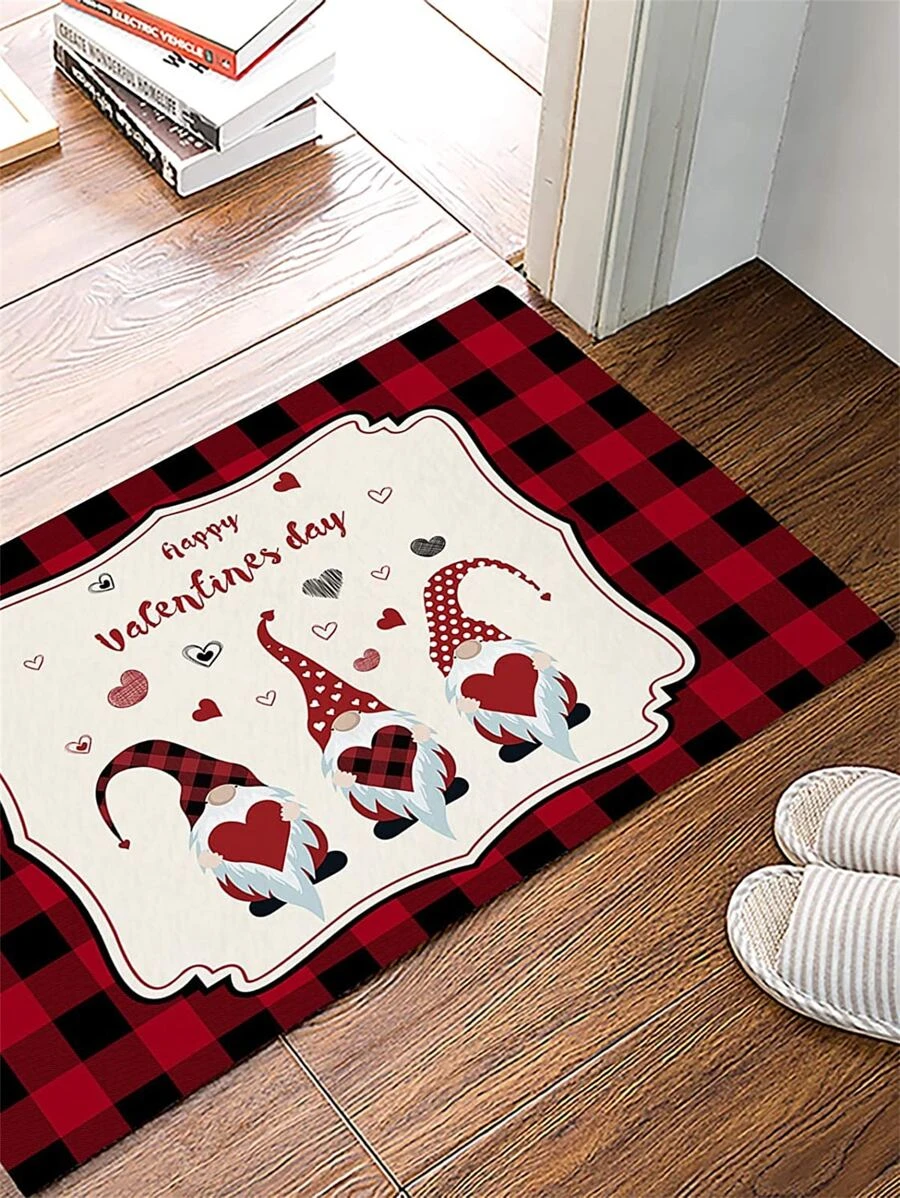 พรมหน้าประตู วันวาเลนไทน์ โนม ลวดลาย 1 ชิ้น jj-40