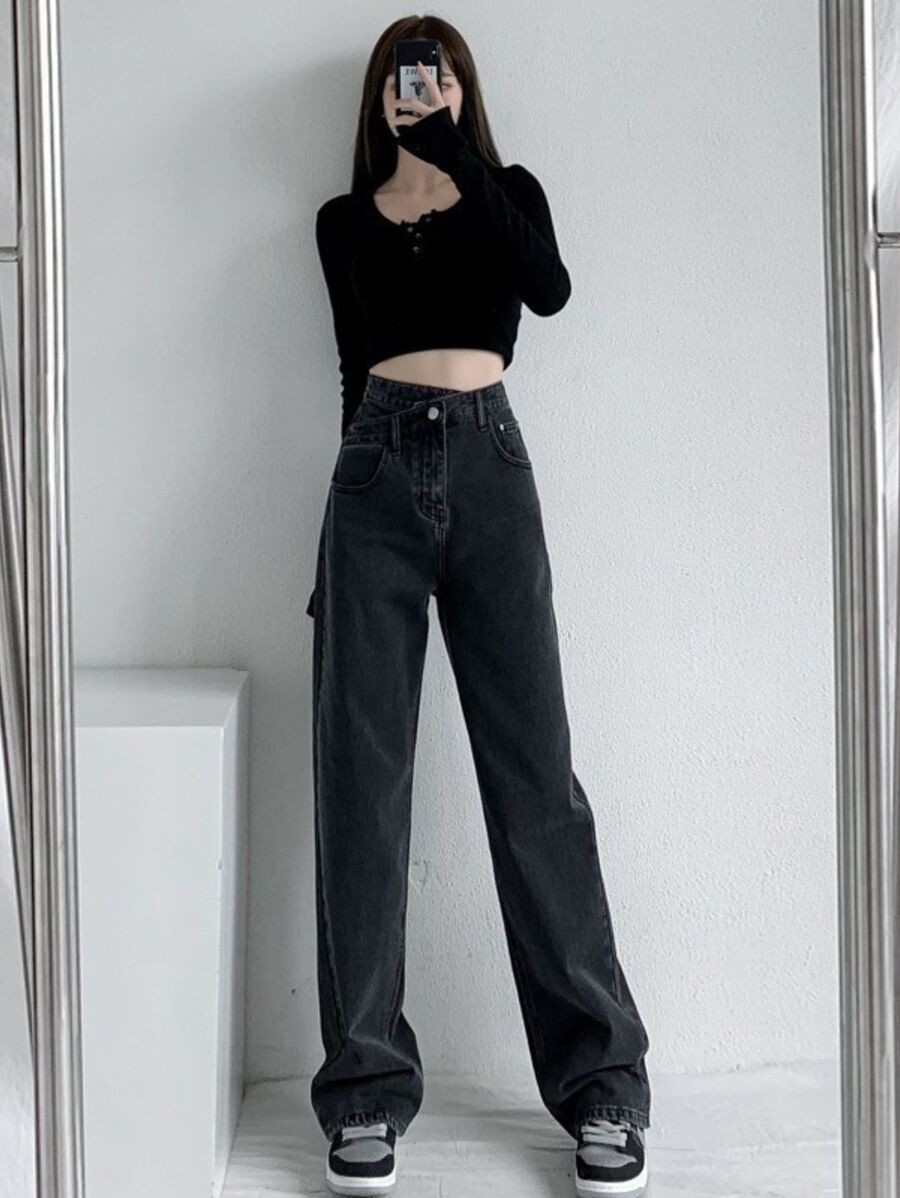 กางเกงยีนส์ กางเกงยีนส์ผู้หญิง กางเกงขายาว กางเกงยีนส์ขายาว กางเกงแฟชั่น  ee-53