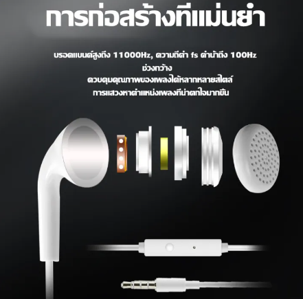 GE114-หูฟัง VIVO XE100 ของแท้ พร้อมแผงควบคุมอัจฉริยะ และไมโครโฟนในตัว ใช้กับช่องเสียบขนาด 3.5 mm ใช้ได้กับV9 V7+ V7XE100XE600 V5 V3Max V3 X7X6 X20X21 y79 y75รับประกัน 1 ปี