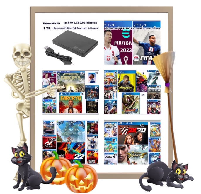 ROM56-ฮาร์ดดิสก์เกมส์ps4 (Hardisk) 1000 gbExternal Hard Drive 1TB สำหรับเครื่อง PS4 เฟริมแวร์ 6.72-9.00เลือกเกมลงได้เต็มความจุ