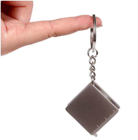 R86-เครื่องมือวัด พวงกุญแจ ไม้บรรทัด สเตนเลส พับเก็บได้