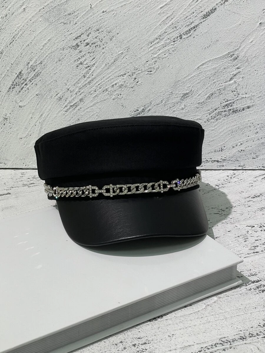 หมวกเบเกอร์ พลอยเทียม & ตกแต่ง โซ่  i-97