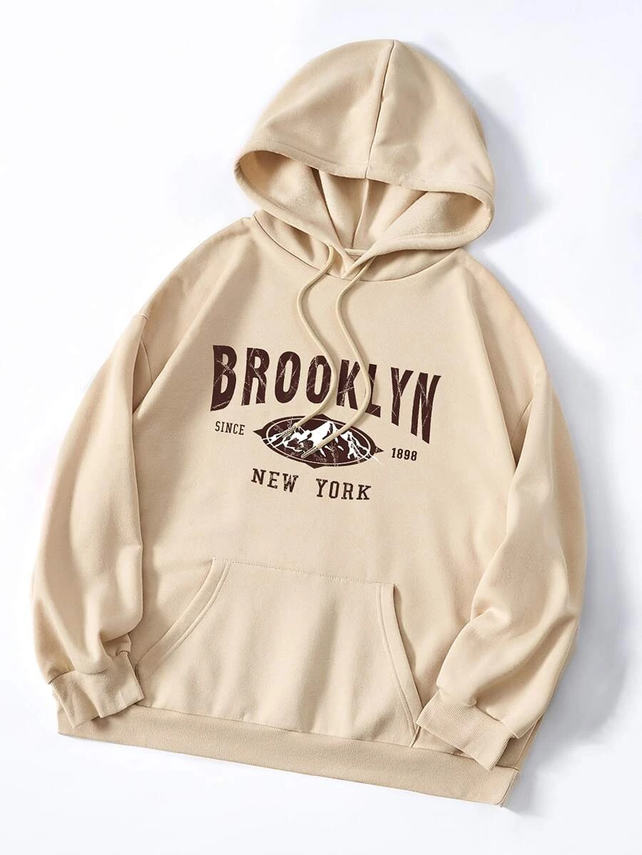 ฮู้ดดี้ ลายภูเขา และ ลายตัวอักษร เชือกผูก ซับในเก็บความร้อน  cc-9