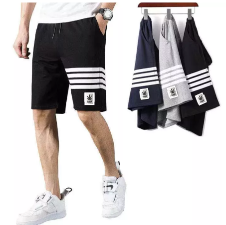 FJ94-สไตล์ใหม่สี่แถบลายฤดูร้อนกางเกงยามห้าจุดบริสุทธิ์กีฬาลำลองอินเทรนด์กางเกงขาสั้นผู้ชายและผู้หญิงกางเกงแนวโน้มคู่รัก