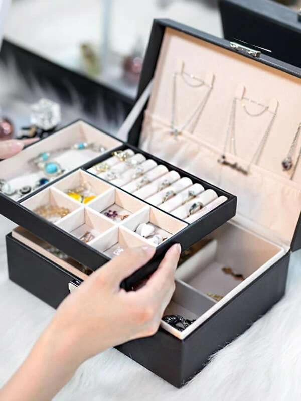 กล่องเก็บเครื่องประดับ สองชั้น 1 ชิ้น  i-65