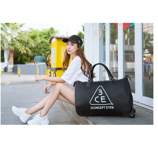 BAG34-กระเป๋าเดินทางล้อลาก3CE FENNNDIเนื้อผ้าโพลีเอาเตอร์มีน้ำหนักใส่เสื้อผ้าได้15-20ชุด