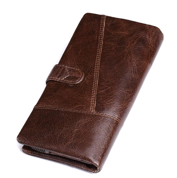 HU19-KAVIS แบรนด์หรูหนังวัวแท้ 100% Portomonee กระเป๋าสตางค์วินเทจชายกระเป๋าสตางค์ผู้ชายคลัทช์ยาวพร้อมกระเป๋าใส่เหรียญ Rfid