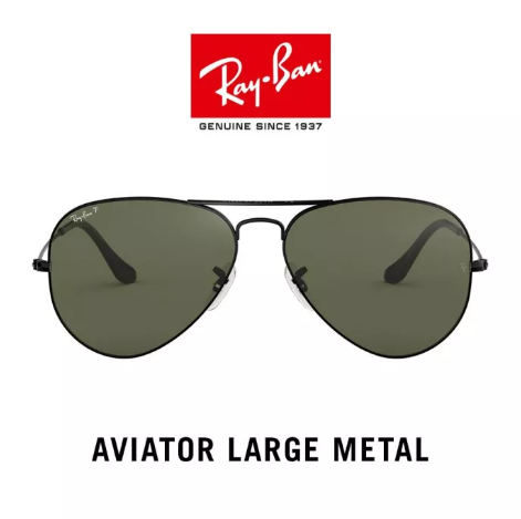 (ว#025) Ray-Ban Aviator Large Metal Polarized - RB3025 002/58 แว่นตากันแดด rayban