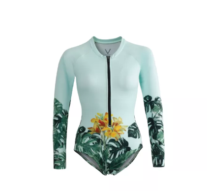 VA26-SS2022/1 BUDDHARAKSA BODYSUIT ชุดว่ายน้ำ บอดี้สูทแขนยาว มีฟองน้ำในตัวผ้าหนา กัน UV UPF 50+