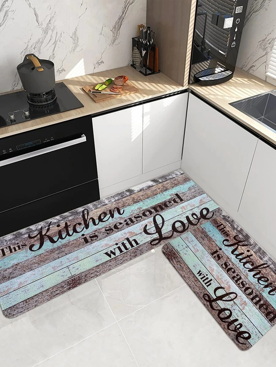 พรมห้องครัว กราฟฟิค ตัวอักษร 1 ชิ้น jj-34