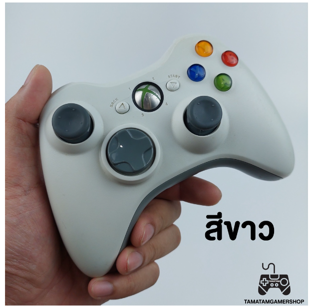 RE77-จอยแท้xbox360 controller มือสอง สีขาวWhite ของแท้100% จอยxbox360 มือ2 จอยxbox ไม่มีตัวรับสัญญาน