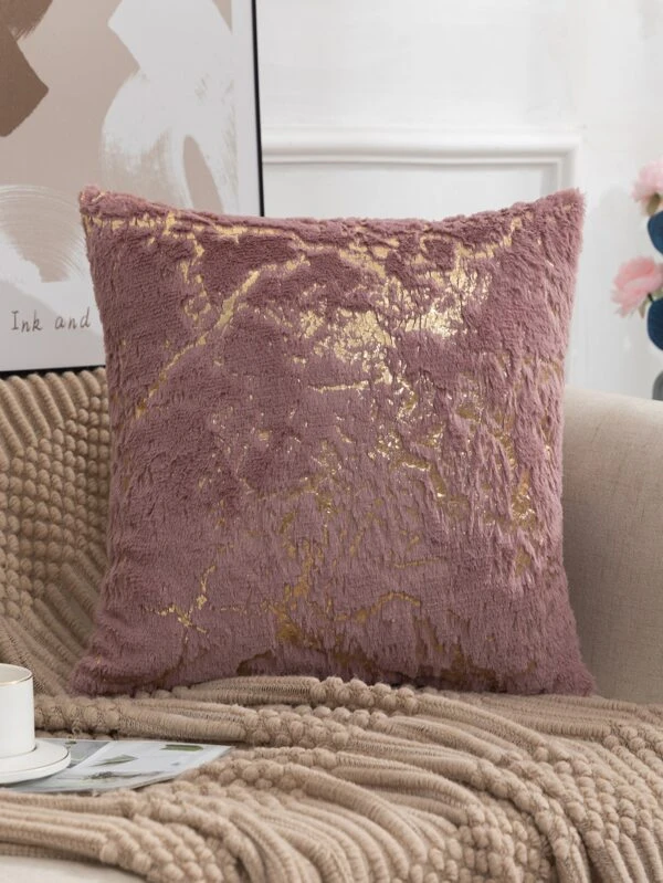 หมอนอิง ไม่มีฟิลเลอร์ ลวดลายพื้นผิวโลหะ ผ้าพลัฌ a-100