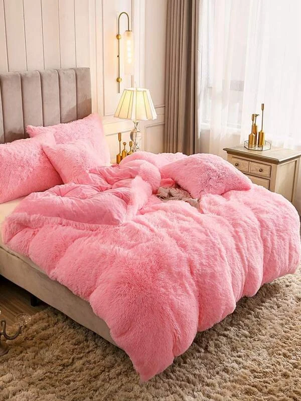 ชุดปลอกผ้านวม ไม่มีฟิลเลอร์ สีพื้น ผ้าพลัฌ ค-7