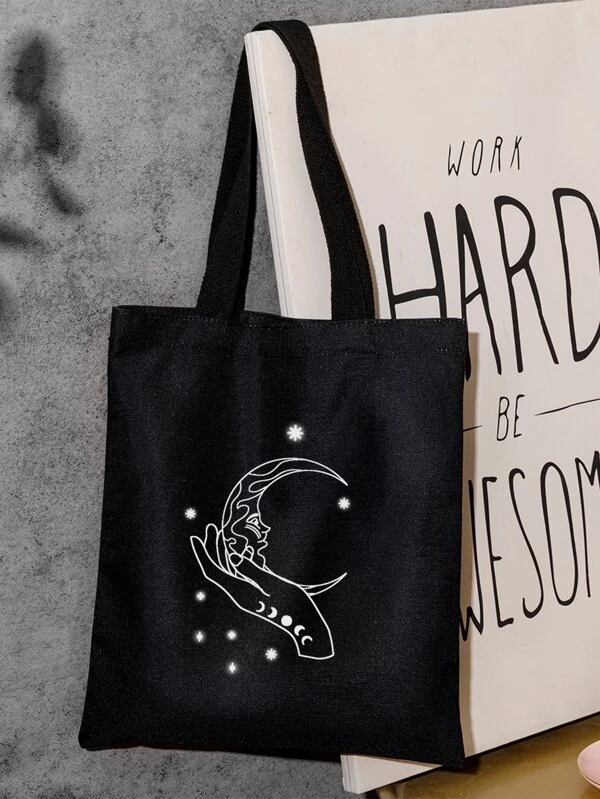 กระเป๋าช้อปปิ้ง ดวงจันทร์ & ลาย รอยมือ b-012