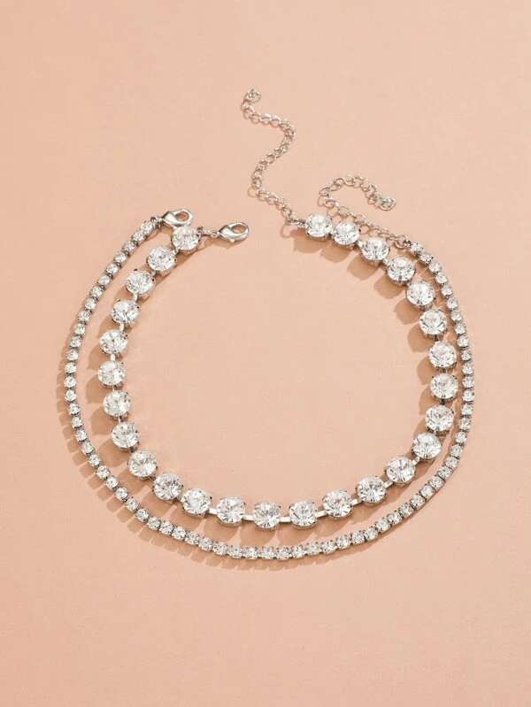 สร้อยคอประดับพลอยเทียม 2 เส้น kk-260