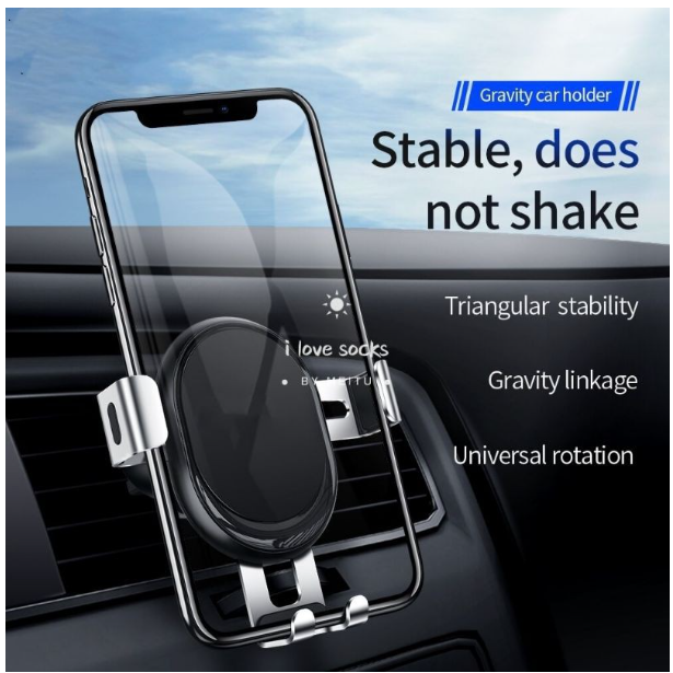 GX08-ที่ยึดมือถือในรถ Metal armor gravity car holder for air outlet /505
