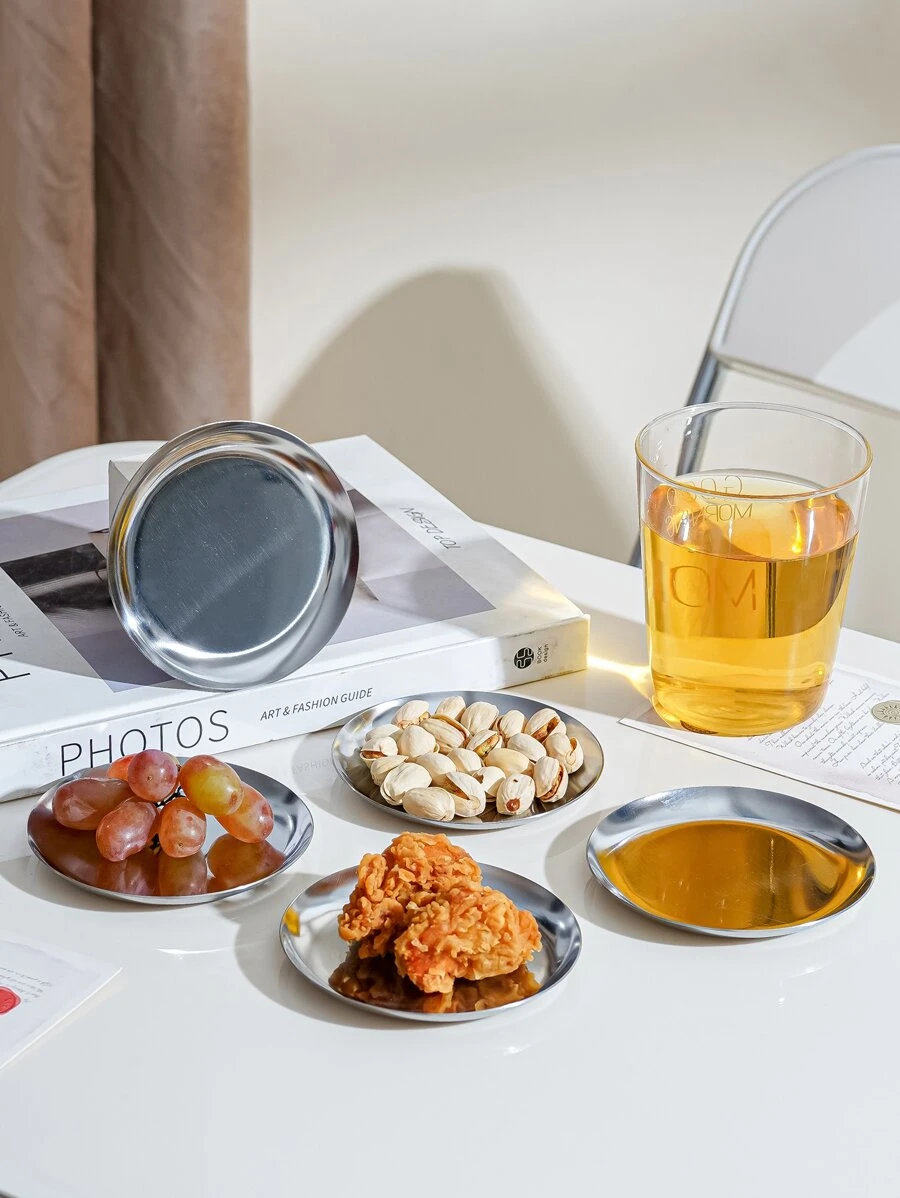 ถาด 3 ชิ้น สีพื้น สแตนเลส  ff-93