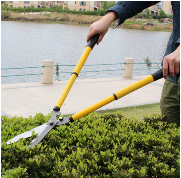 TH228-กรรไกรตัดหญ้า ด้ามไม้ กรรไกรตัดแต่งกิ่ง สำหรับตัดหญ้า ตัดกิ่งไม้ ตัดพุ่มไม้ ปรับความยาวได้