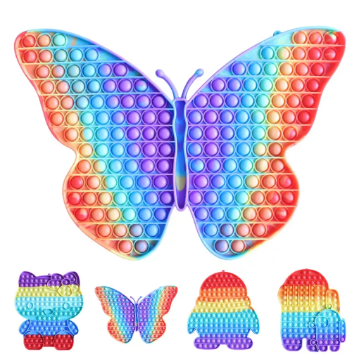 ONE94-ขนาดใหญ่ รุ้ง ของเล่นคลายเครียด Push Bubble บีบอัดของเล่นเด็กผู้ใหญ่ ของเล่นบรรเทาออทิสติกการของเล่นแบบโต้ตอบแม่ลูกซิลิโคน