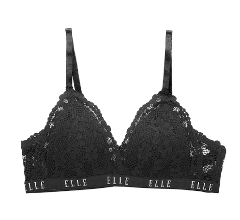 BRA46 ELLE Lingerie Padded bra ยกทรงรูปแบบไม่มีโครงตกแต่งลูกไม้ - LB6719
