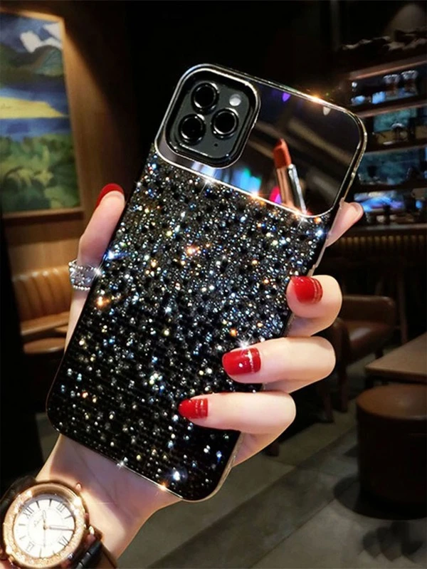 เคส เหมาะกับ iPhone ไล่โทนสี ตกแต่ง พลอยเทียม ค-30