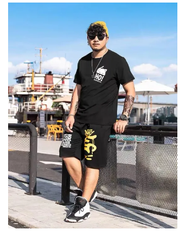 FJ93-กางเกงขาสั้นกีฬาผู้ชายกางเกงขาสั้นผู้ชายบวกขนาดผู้ชายอ้วนกางเกงยามหลวมบวกไขมันเพื่อเพิ่มกางเกงชายหาดL-6XL