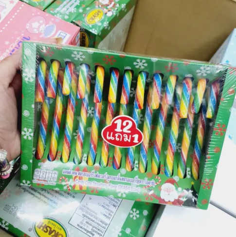 ONE89-ส่งจากไทย OKASHI CANDY CANE ขนม อมยิ้ม ไม้เท้า ลูกกวาด ลูกอม แสนอร่อน Sugar Candy