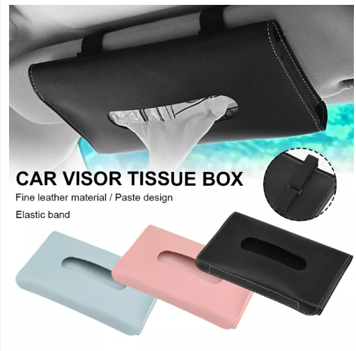 JN17-กล่องกระดาษทิชชู่แบบแขวน กล่องกระดาษทิชชูในรถยนต์ ที่บังแดด กล่องกระดาษ อุปกรณ์ตกแต่งภายในรถยนต์