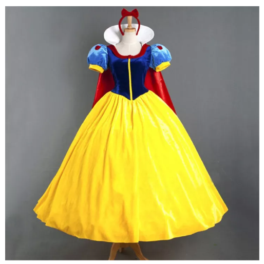 SE99@Adult Cosplay Dress Snow White Girl Princess Dress Women Adult Cartoon Princess Snow White Halloween Party Costume