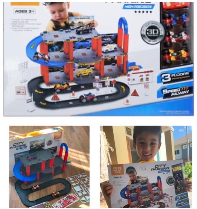 MM37-ชุดลานจอดรถ 3ชั้น City parking high precision พร้อมราง แถมรถให้4คัน