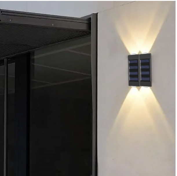 TH28-โคมไฟติดผนัง LED 2 ดวง พลังงานแสงอาทิตย์ / กันน้ํา ไม่จํากัด ประกบและลง โคมไฟส่องสว่าง / โคมไฟตกแต่งสวน บันได รั้ว แสงแดด