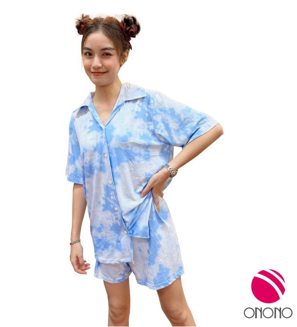 ON35>Onono ชุดนอนโอโนโน่ รุ่น OC1036 เสื้อแขนสั้น +กางเกงขาสั้น