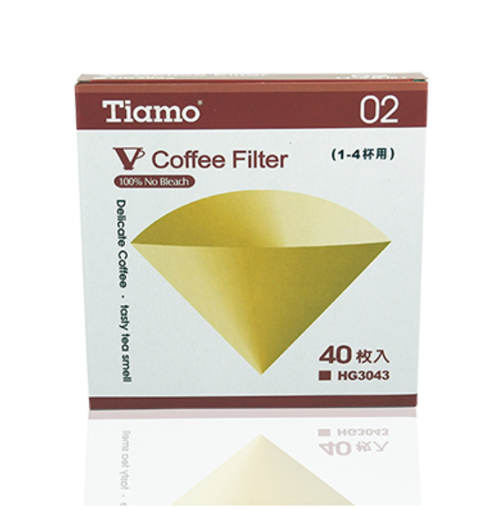 P66-กระดาษกรองกาแฟ Tiamo 2-4 ถ้วย รูเดี่ยว 1610-462