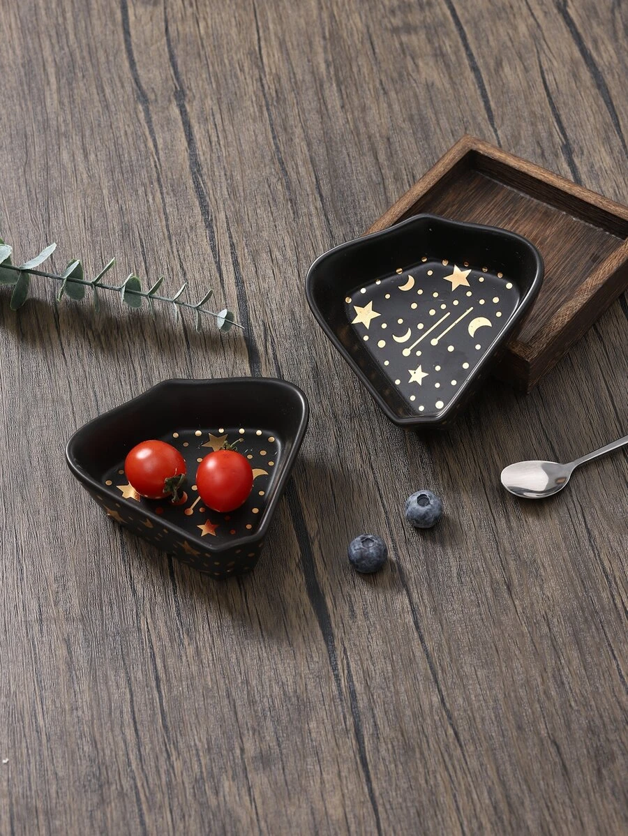 จาน ลาย ดาว & พระจันทร์ 1 ชิ้น  ff-25