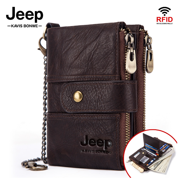 HU15-Humerpaul กระเป๋าสตางค์หนังวัวใบสั้นสไตล์วินเทจสําหรับผู้ชาย