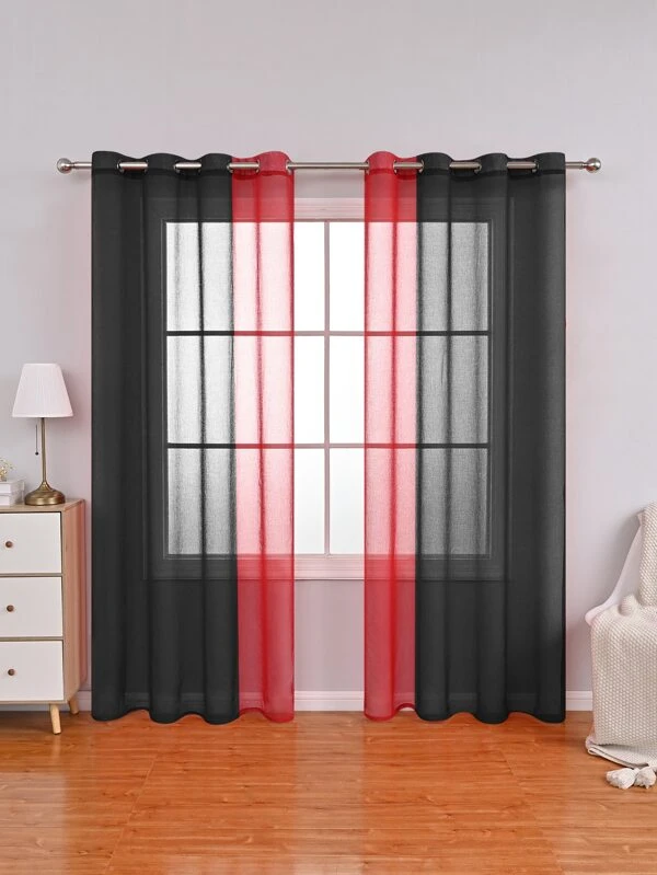 ผ้าม่าน ทูโทน ผ้าโปร่ง 1 ชิ้น  ผ182